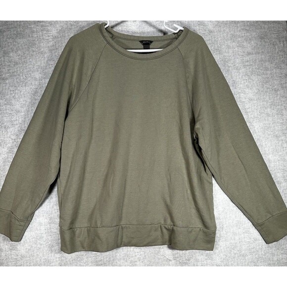 Eddie Bauer Womens X-Large Pull Over Long Sleeve Crew Neck Sweatshirt Green - Picture 1 of 6